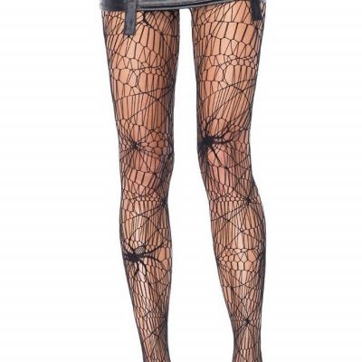 Spirit Halloween X Leg Avenue 9947 Women Black Widow Spider Net Pantyhose Tights